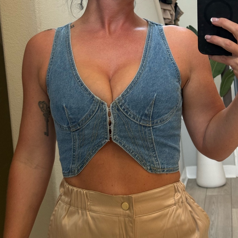 Denim Blue Women's Crop Top